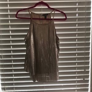 Aqua champagne pleated top small